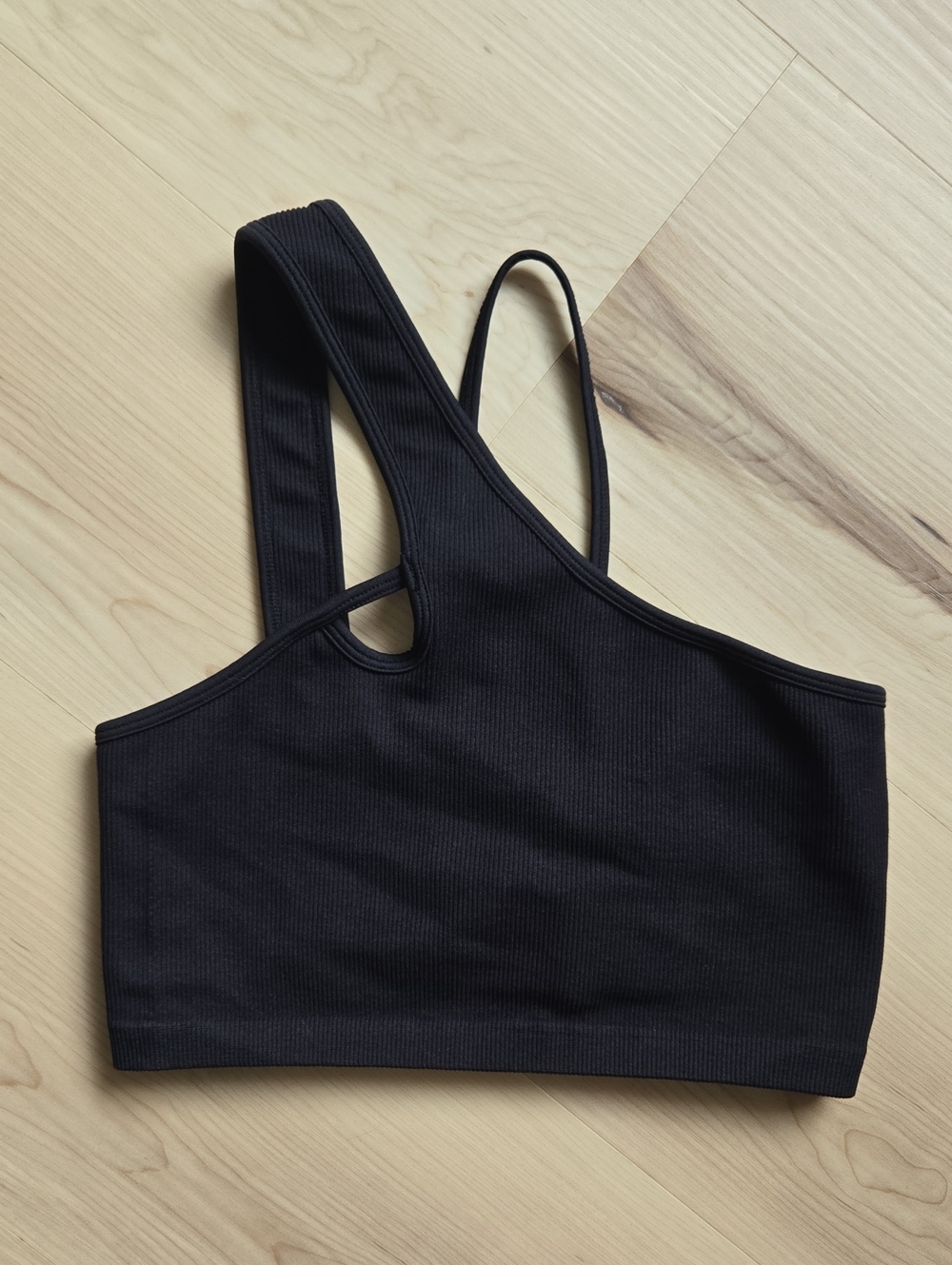 Spiritual Gangster Ribbed Sports Bra, Balck, Size M/L